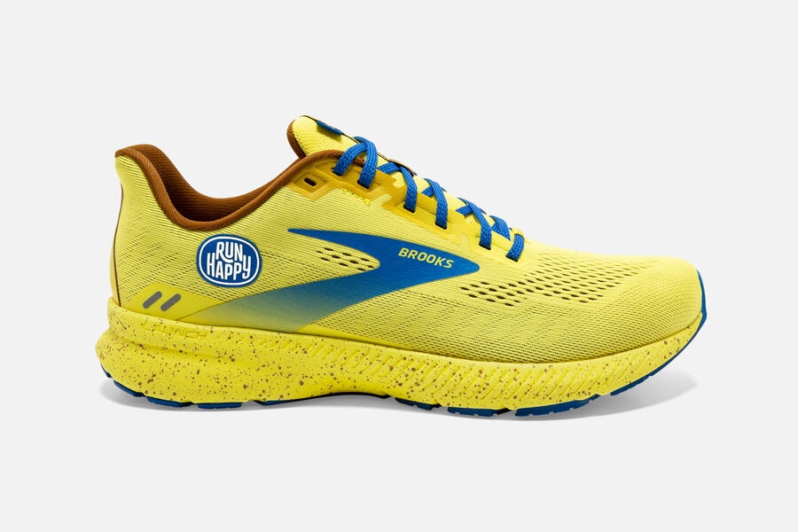 Brooks Running Shoes - Launch 8 Road Womens - Yellow/Blue - ODT-431876